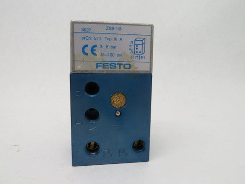 Festo ZSB-1/8 Pneumatic Control Block 45..120PSI USED