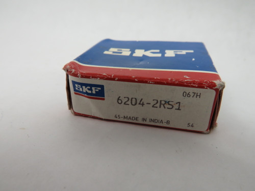 SKF 6204-2RS1 Deep Groove Ball Bearing 47mmOD 20mmID 14mmW SEALED BOX DAMAGE NEW