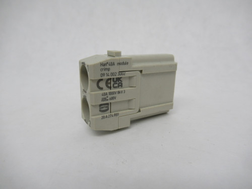 Harting 09140023002 Male Crimp Module 40A 1000V 2-Position NOP