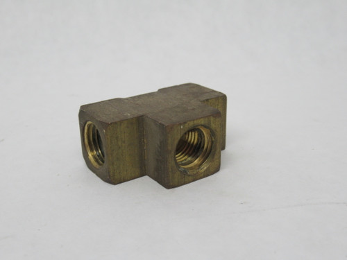 Weatherhead 3700X4 Female Brass Tee Fitting 1/4" NPT USED