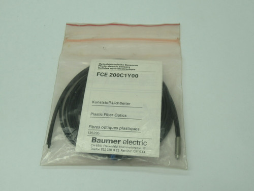 Baumer FCE 200C1Y00 Plastic Fiber Optic Cable 200cm L 400mm Distance NWB