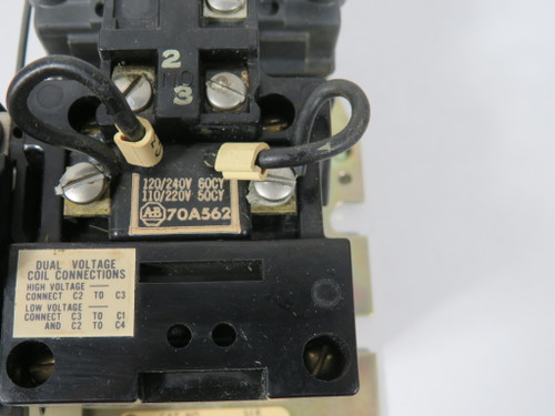Allen-Bradley 709-AAT Series K Open Starter 120/240CY 60CY NO ENCLOSURE USED