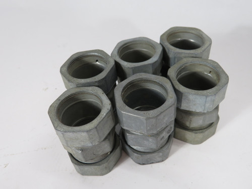 Halex 22222 EMT Compression Coupling Zinc 3/4" Lot of 6 USED