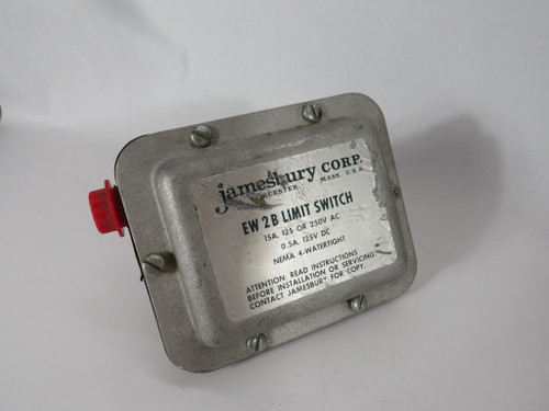 Jamesbury EW2B Limit Switch 15A 125/250VAC 0.5A 125VDC SHELF WEAR USED