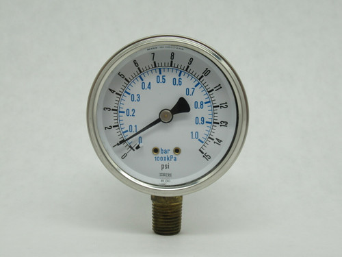 ENFM RW132A3N301KG Field Fillable Pressure Gauge 0-15 psi 2-1/2" D 1/4" NPT NOP
