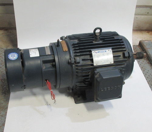 Leeson 15HP 1170RPM 575V 284T TEFC 3Ph C/W Stearns 105 lb-ft SHELF WEAR NOP