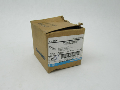 Thomas & Betts 54212 Two-Hole Crimp Lug 3/8" Bolt 4/0 AWG Lot of 6 BOX DMG NEW