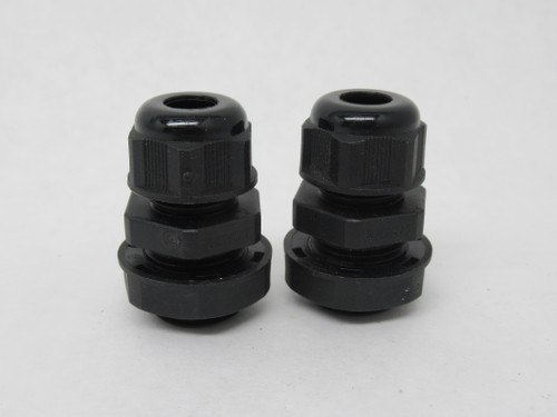 Beisit N3808 Cable Gland 3/8" NPT 4-8mm Cable Range Lot of 2 Black NOP