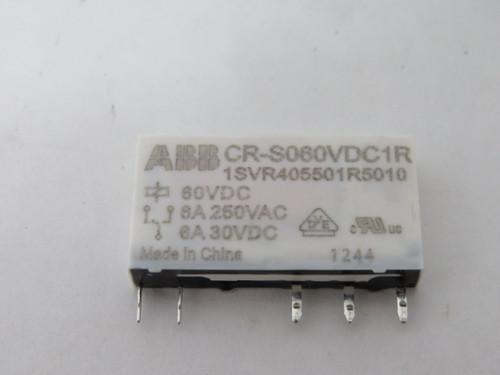 ABB CR-S060VDC1R 1SVR405501R5010 Interface Relay 60VDC 6A 250VAC/30VDC 5Pin USED