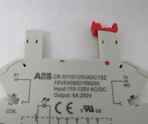 ABB CR-S110/125VADC1SZ 1SVR405521R6200 Relay Socket Input:110-125VAC/DC USED