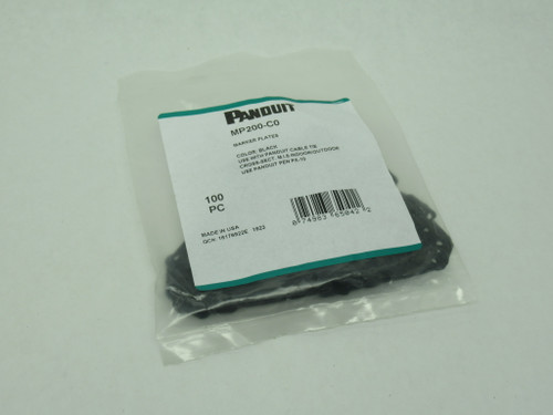 Panduit MP200-C0 Wire Marker Plate 0.75x2" Black 100-Pack NWB
