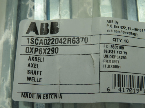ABB OXP6X290 1SCA022042R6370 Disconnect Shaft 290mm L 10-Pk HOLEY BAG NWB