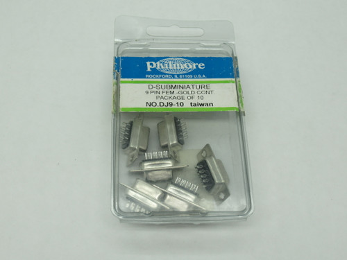Philmore DJ9-10 Solder-Type D-Sub Connector 9-Pin Female Shell Lot of 7 NEW