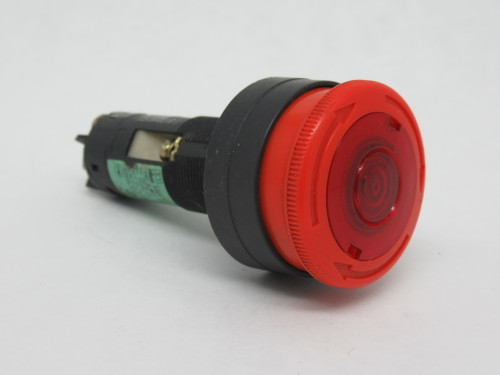 IDEC HW1E-TV4F02QD-R-24V Illuminated Emergency Stop Button 24V 10A Red USED