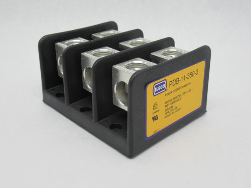 Ilsco PDB-11-350-3 Power Distribution Block 310A 600V 3-Pole NEW