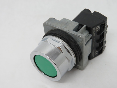 ABB A3PBF1-600G-11 Green Momentary Push Button 1NO 1NC USED