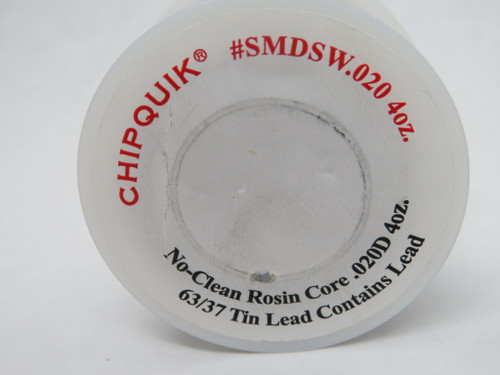 Chip Quik SMDSW.020 No-Clean Rosin Core .020D 4oz. 63/37 Tin Lead NOP