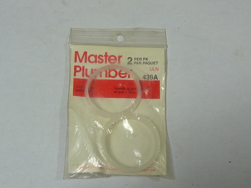 Master Plumber 439A Poly Slip Joint Washer 1-1/2" 2-Pack NWB