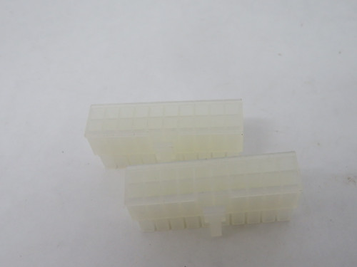 Molex 39-01-2200 Mini-Fit Jr. Plug Housing Dual Row 20 Circuit Natural Lot/2 NOP