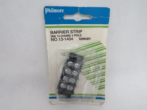 Philmore 13-1404 Barrier Strip 14-22 AWG 30A 4 Pole PACKAGE DAMAGE NEW