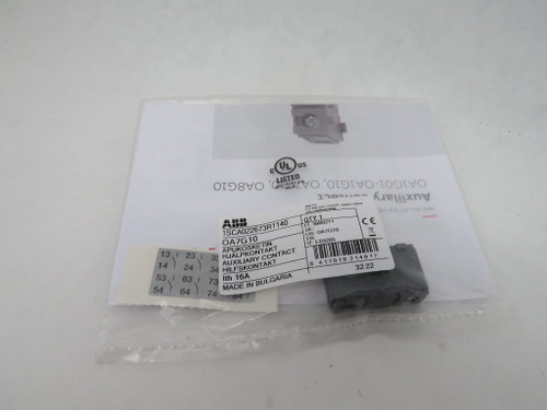 ABB OA7G10 1SCA022673R1140 Disconnect Auxiliary Contact Block 1NO 16A 690VAC NWB