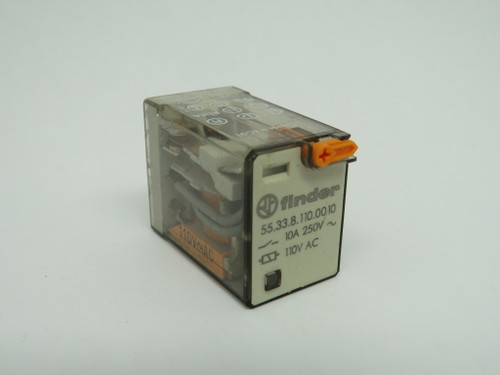 Finder 55.33.8.110.0010 Electromagnetic Relay 110VAC Coil 10A 250V 14-Blade USED