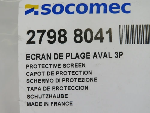 Socomec 27988041 Bottom Terminal Screen For SIRCO UL Disconnect 400A 3P NWB