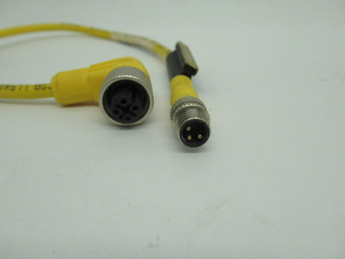Balluff C04GNE-49-VY-003M-2 Sensor/Actuator Cable 3-Pin M/F 0.3m Length USED