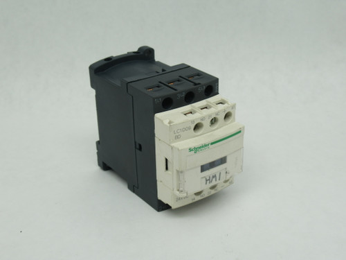 Schneider Electric LC1D09-BD Contactor 24VDC 3P 3N/O NO SUPPRESSOR USED