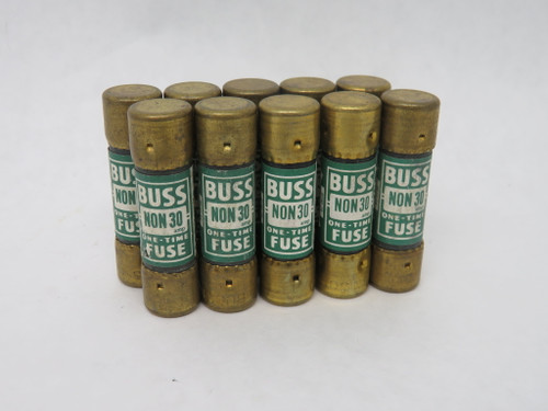 Bussmann NON-30 One-Time Fuse 30A 250V Lot of 10 USED