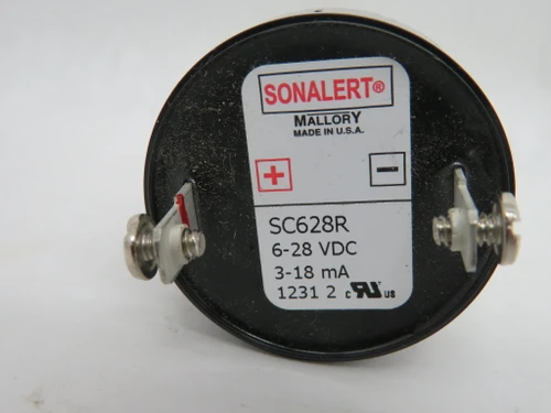 Mallory SC628R Sonalert Buzzer Medium Continuous 79-90dB 6-28VDC 3-18mA USED