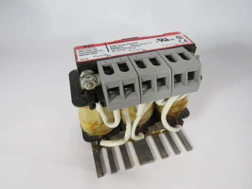TCI KDRA21L KDR Drive Reactor 600V 6A 4.2A 60Hz 3Ph USED