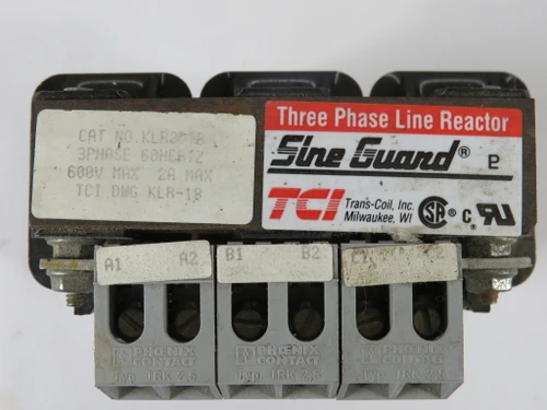 TCI KLR20TB Line Reactor 600V 3 Phase 60Hz 2A USED
