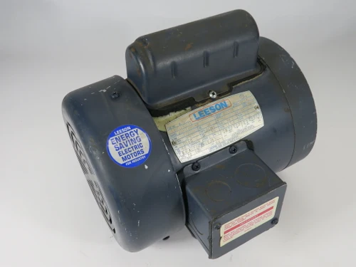 Leeson Motor 3/4HP 1725rpm 115/208-230V D56C TEFC 1Ph 11.4/5.7 S.F.A 60Hz USED