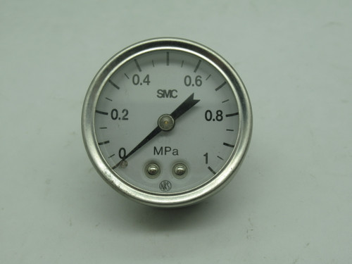 SMC G43-10-01 Dry Pressure Gauge 0-1 MPa 43mm Diameter R1/8" USED