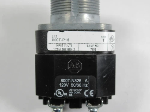 Allen-Bradley 800T-P16 Series T Pilot Light 120VAC 50/60Hz No Lens NOP