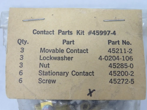 Generic 45997-4 Contact Kit for Overload Relay HOLEY BAG NWB