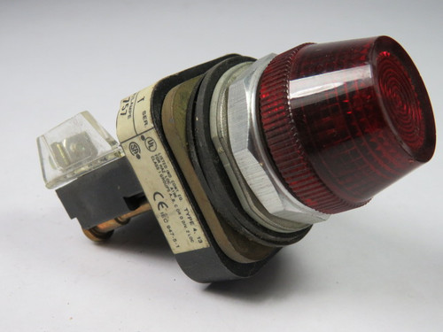 Allen-Bradley 800T-Q24R Series T Full-Voltage Pilot Light 24V Red Lens USED