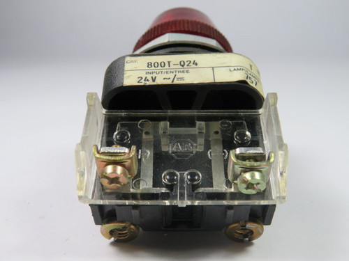 Allen-Bradley 800T-Q24R Series T Full-Voltage Pilot Light 24V Red Lens USED