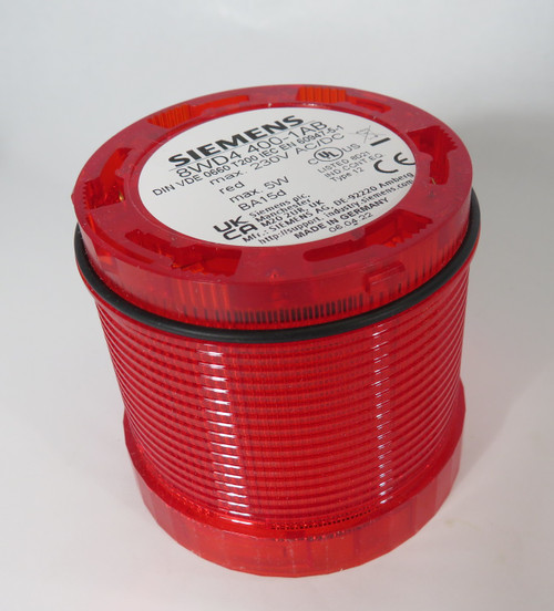 Siemens 8WD4400-1AB Red Stack Light 5W 230VAC SHELF WEAR NEW