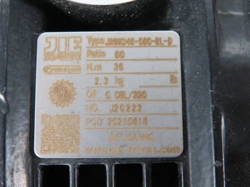 JIE JRWND40-56C-BL-D Right Angle Gear Reducer 60:1 36Nm 56C SHELF WEAR NOP