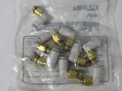 SMC KQ2L04-M6A Male Elbow Threaded Fitting 4mm Tube M6x1.0 Thread Lot of 9 NWB