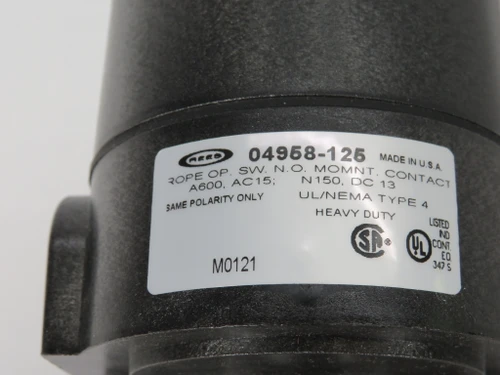 Rees 04958-125 Rope Operated Switch 5lbs Trip Force N.O. Momentary Contact NOP