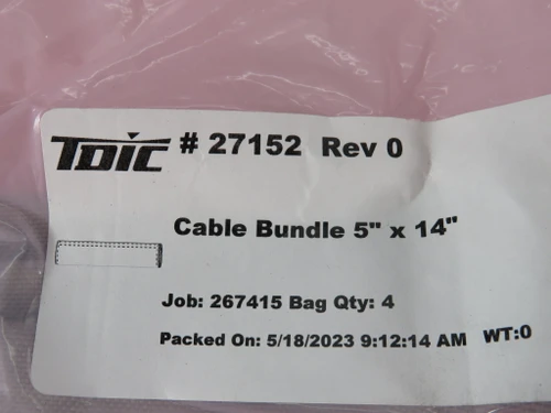 TDIC 27152 Cable Bundle 5"x14" 4-Pack NWB