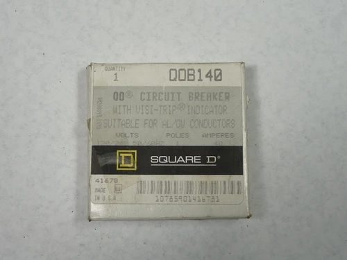 Square D QOB140 Miniature Circuit Breaker 40A 120/240V 50/60Hz 1P NEW