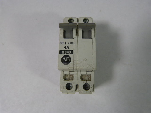 Allen-Bradley 1492-CB2H040 Series B Circuit Breaker 4A 480VAC 2P LABEL WEAR USED