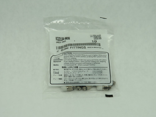 SMC KQ2L04-M6N Male Elbow Fitting 4mm Tubing OD M6 Thread 10-Pack NWB