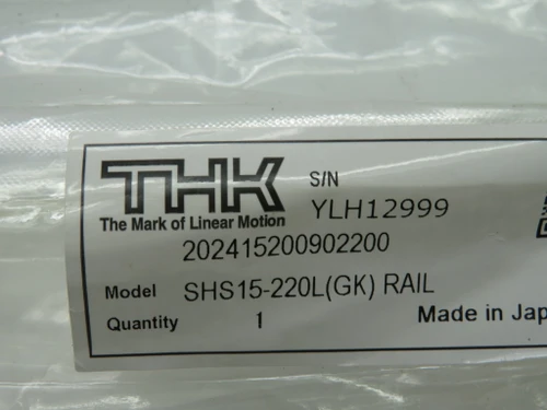 THK SHS15-220L(GK)-RAIL Caged Ball LM Guide 220mmL 15mmW SHELF WEAR NWB