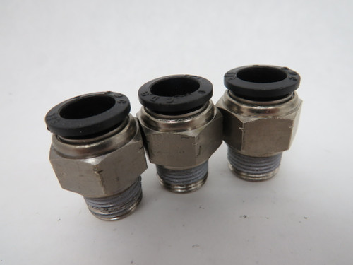 CDC PC1/2-N3 Straight Fitting 1/2" Tube 3/8" NPT Lot of 3 USED