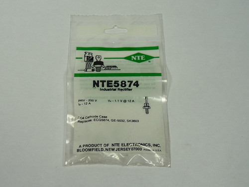 NTE Electronics NTE5874 Standard Diode Rectifier 12A 200V DO-4 ! NEW !